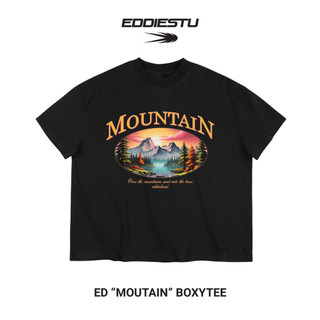 Áo thun unisex nam nữ  Mountain form boxy vintage 100% cotton 250gsm