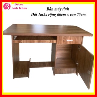 Bàn máy tính DECORANHKHOA, Bàn Làm Việc120x60cmx75cm có ngăn tủ có khóa gỗ mdf dày 17li gỗ chắc chắn