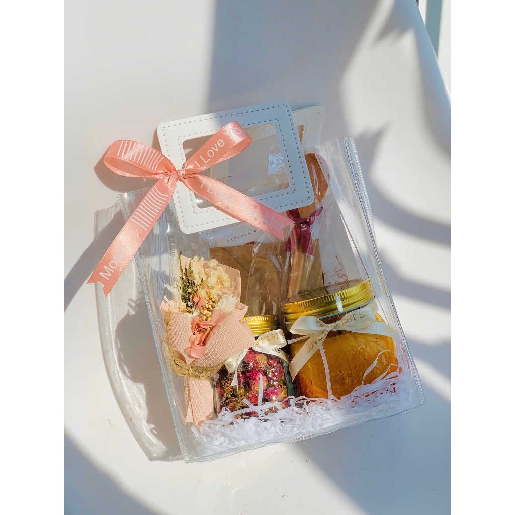 Set quà tặng saffron mật ong - Mẫu túi nhựa xinh xắn- Nhụy hoa nghệ tây Super negin Tây Á