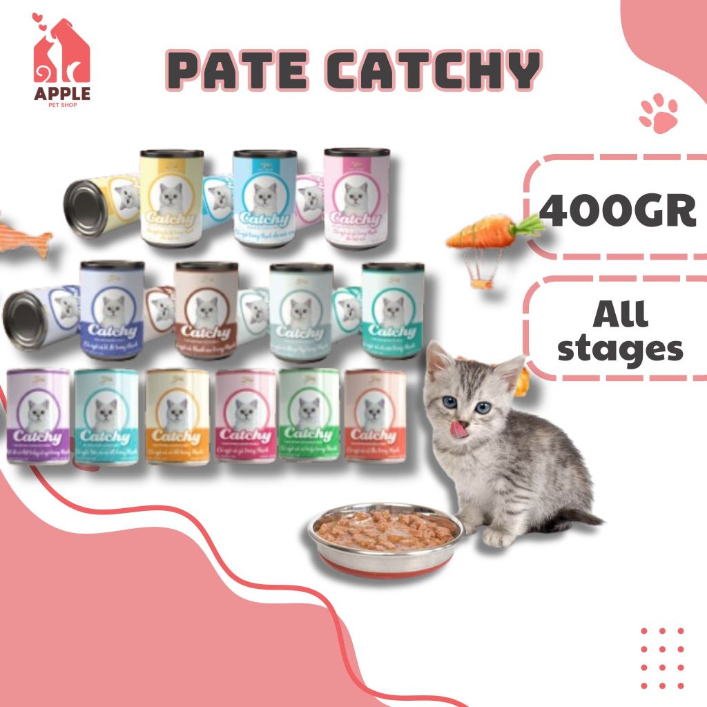 Pate cho mèo mọi lứa tuổi Catchy lon 400gr