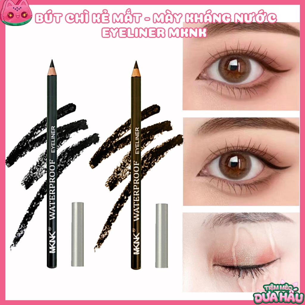 Bút Chì Kẻ Mắt Mí Kháng Nước Lâu Trôi Cao Cấp Eyeliner MKNK Dạng Chì Gọt Trang Điểm Makeup