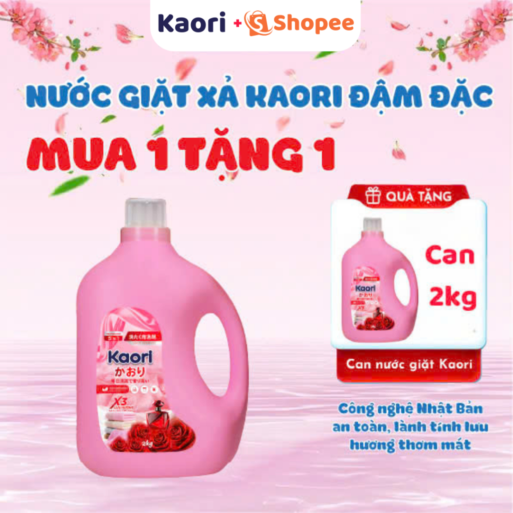[Mua 1 tặng 1] Nước giặt xả Kaori hương nước hoa can 2L, nước giặt Kaori lưu hương 48h can 2L