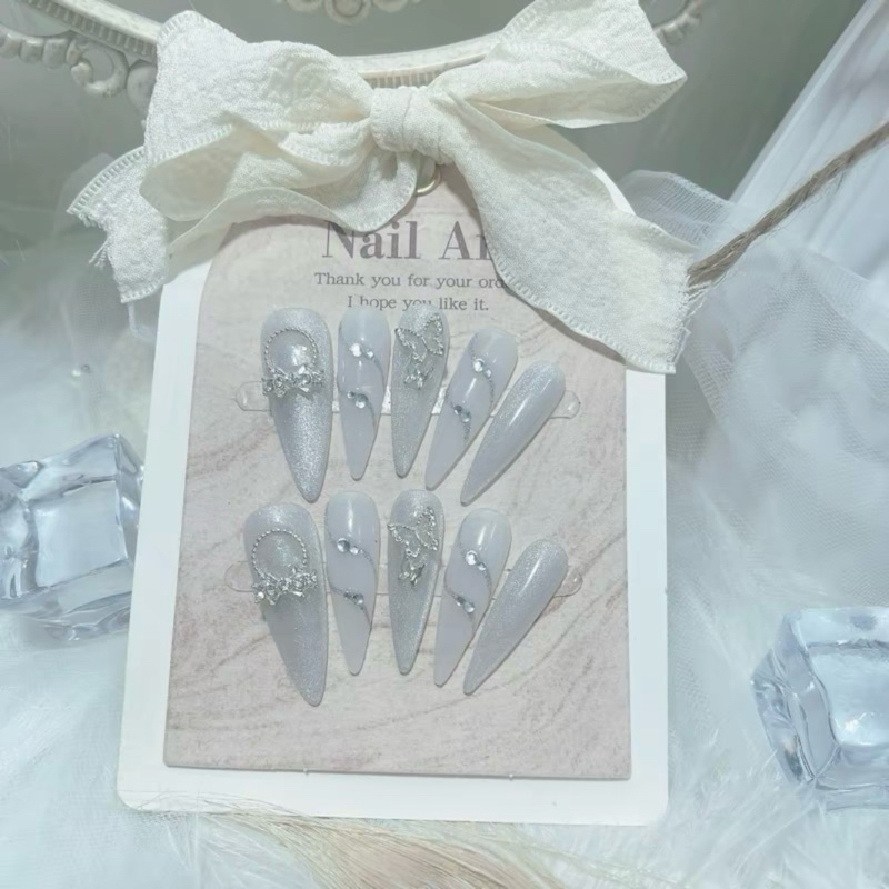 nailbox móng úp thiết kế mắt mèo kèm hộp + keo dũa