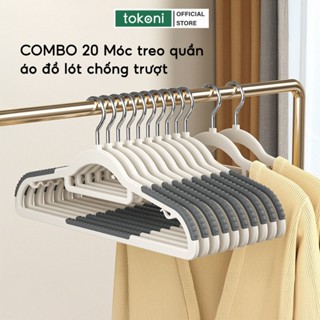 COMBO 20 Móc Treo Quần Áo Chống Trượt Xoay 360 JYoohome Móc Áo Nhựa Dẻo Chịu Lực Phơi Đồ Tiện Lợi