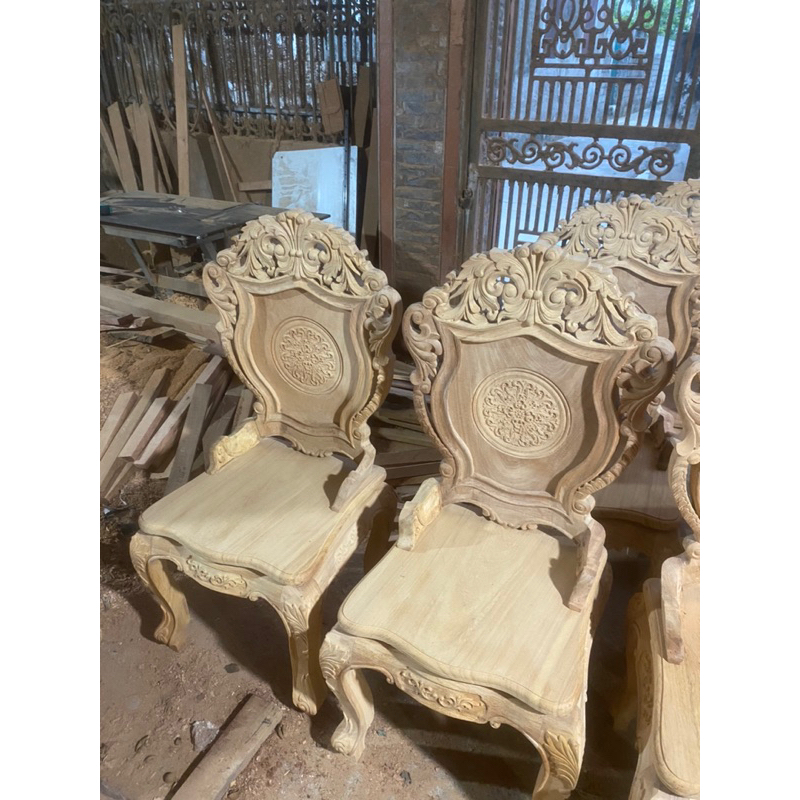 GHẾ ĂN LUIS GỖ GÕ ĐỎ