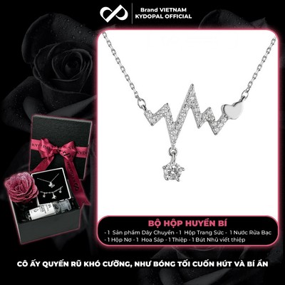 [HCM Hỏa Tốc] Dây chuyền bạc nữ KYDOPAL nhịp tim cá tính đính đá xinh xắn trang sức bạc cao cấp - PAL9C3C13