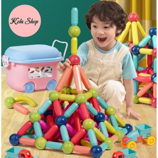 Đồ Chơi Nam Châm, Bộ Xếp Hình Thông Minh Montessori 64 Và 72 Chi Tiết Phát Triển Trí Não, Tư Duy Sáng Tạo Cho Bé