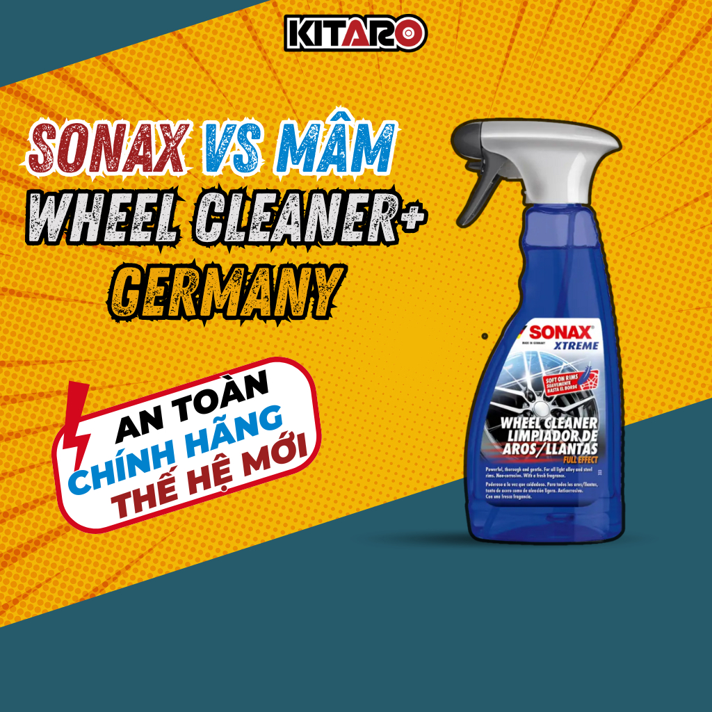 Rửa mâm xe, tẩy mạt sắt Sonax Wheel Cleaner Full Effect 500ml nhập khẩu từ Đức