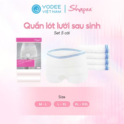 Shapee Quần lót lưới sau sinh đàn hồi, mềm mại, siêu nhẹ, thoáng khí, có thể tái sử dụng (set 5 cái)