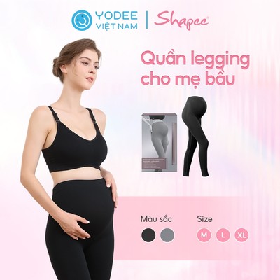 Shapee Quần legging cho mẹ bầu co giãn 4 chiều, hỗ trợ toàn bộ vùng bụng, mềm mại, thoáng khí