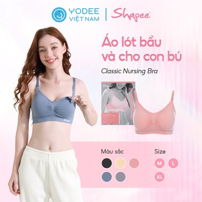 Shapee Áo lót bầu và cho con bú Classic không gọng không đường may, mềm mại, tặng kèm miếng nối móc áo