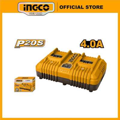 Đế sạc pin đôi 20V dòng sạc 4A INGCO FCLI2034