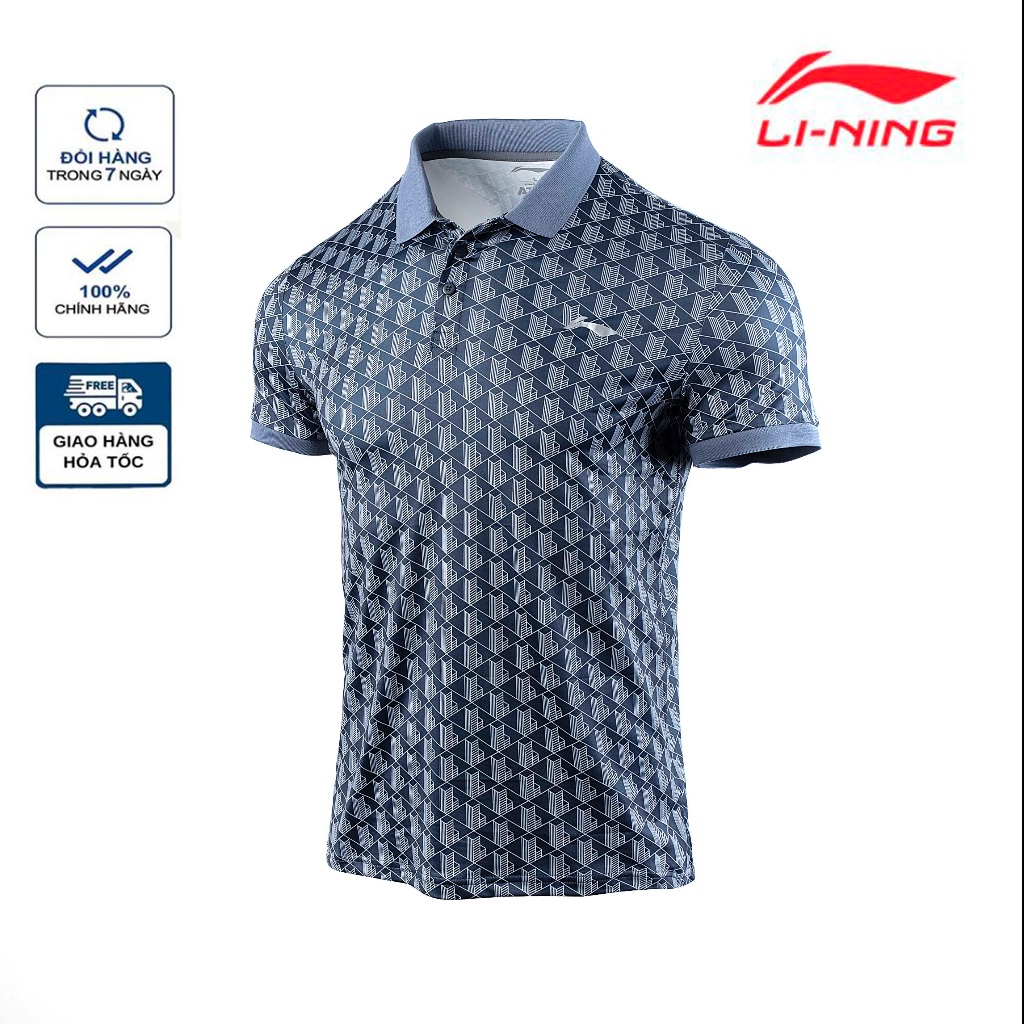 Áo Polo Nam LiNing Chính Hãng Cao Cấp, Chất Vải Co Giãn, Thoáng Mát, Áo Thun Có Cổ Nam Thể Thao Li-N