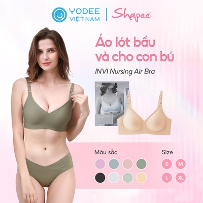 Shapee Áo lót bầu và cho con bú Invi không gọng không đường may, trơn mát, siêu mịn, đàn hồi, có nút tháo tiện lợi