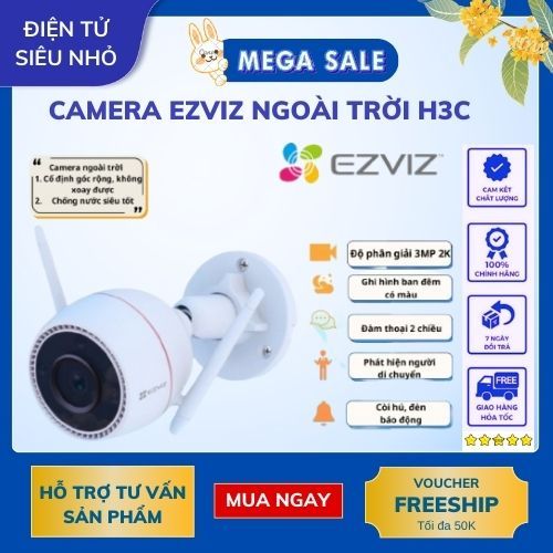 [BH 2 NĂM CHÍNH HÃNG] Camera Wi-Fi Ezviz Ngoài trời H3C 2MP/ 3MP/4MP Có màu ban đêm