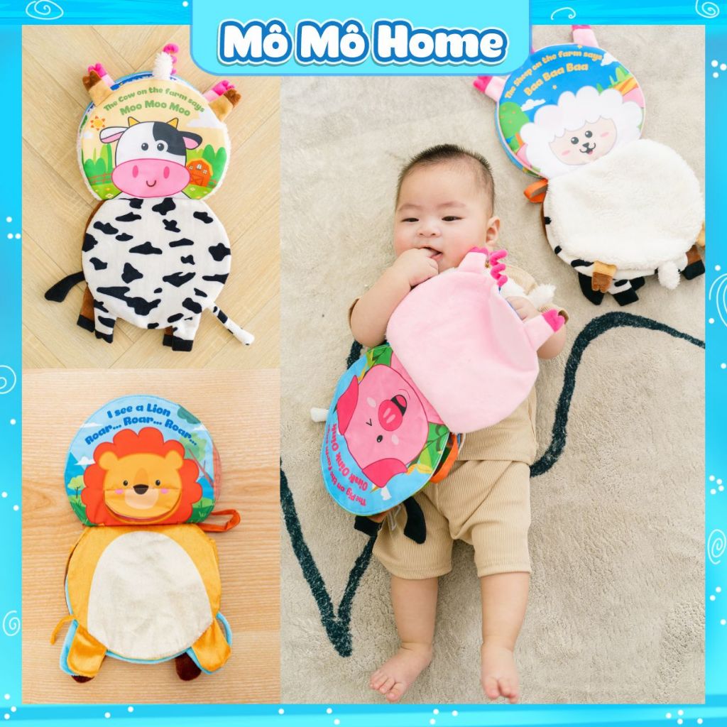 Đồ chơi vải animal on the farm âm thanh sột soạt chút chít cho bé sơ sinh Mô Mô Home
