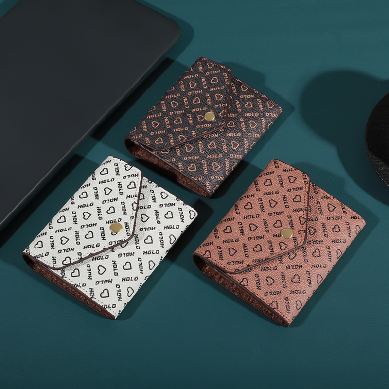 Ví in họa tiết cổ điển, ví đựng thẻ có thể gấp lại dành cho nữ, ví gấp nhỏ gọn và tiện dụng