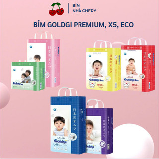  Bỉm tã dán quần GOLDGI ECO X5 cao cấp Nhật  đủ size Nb92 S84 M66 M54 L56 L48 XL46 XL44 XXL34 cho bé 