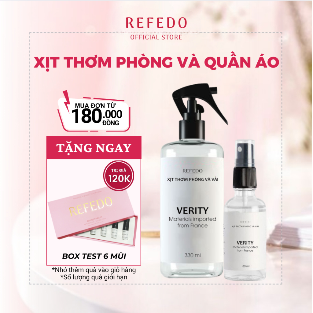 Xịt thơm quần áo chính hãng Refedo chai nước hoa xịt khử mùi sịt thơm phòng ngủ vải tủ quần áo nam n
