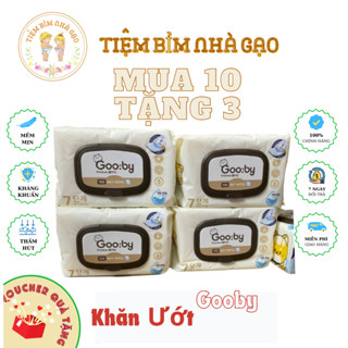 [MUA 10 TẶNG 3] Khăn ướt Gooby Premium 100 tờ đa năng, không cồn, mềm mịn, an toàn khi sử dụng