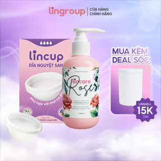 Combo Đĩa Nguyệt San Lincup và dung dịch vệ sinh Lincare Rose 150ml