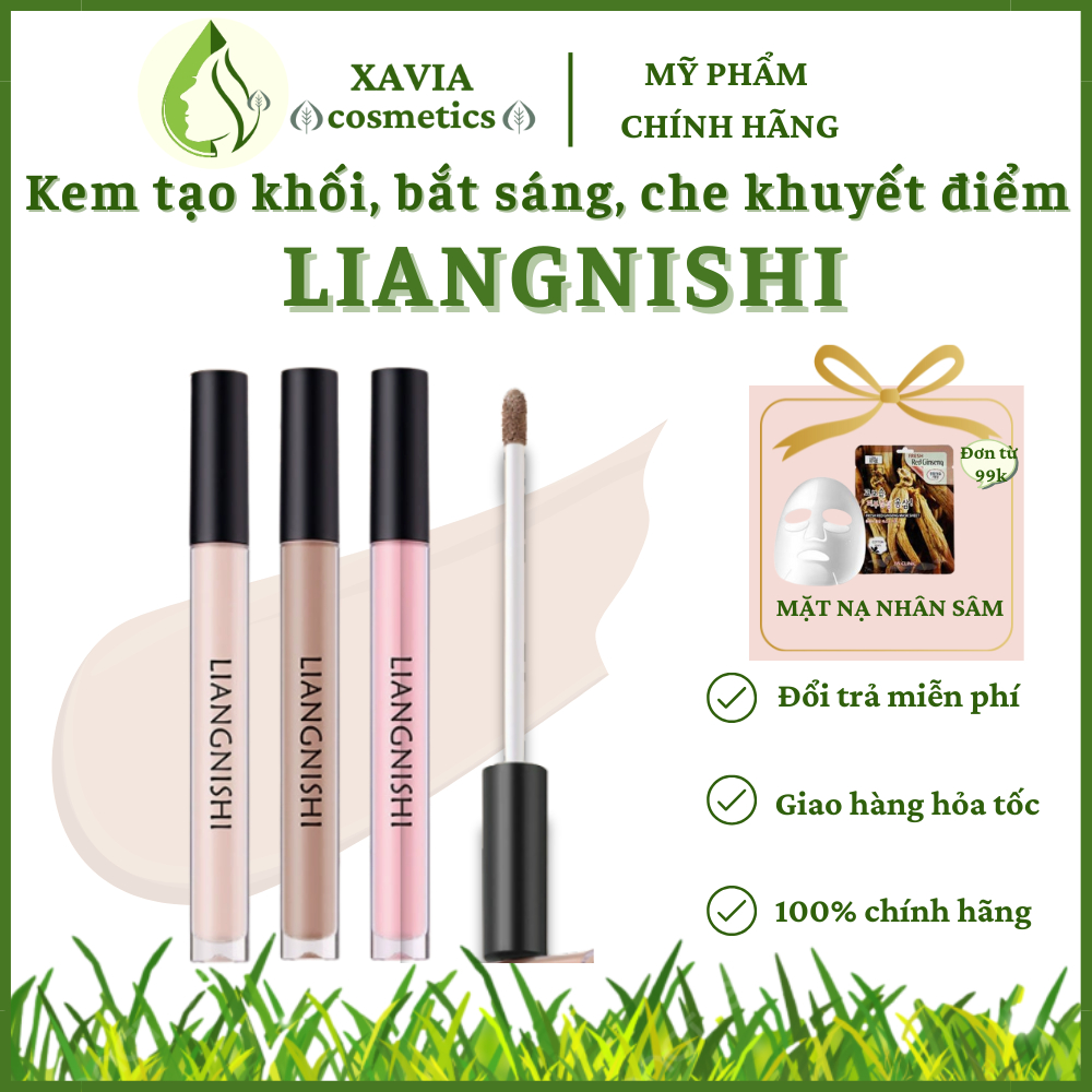 Kem tạo khối LIANGNISHI highlight che khuyết điểm  -  Kem nền dạng lỏng LIANGNISHI tạo khối làm sáng vùng lõm