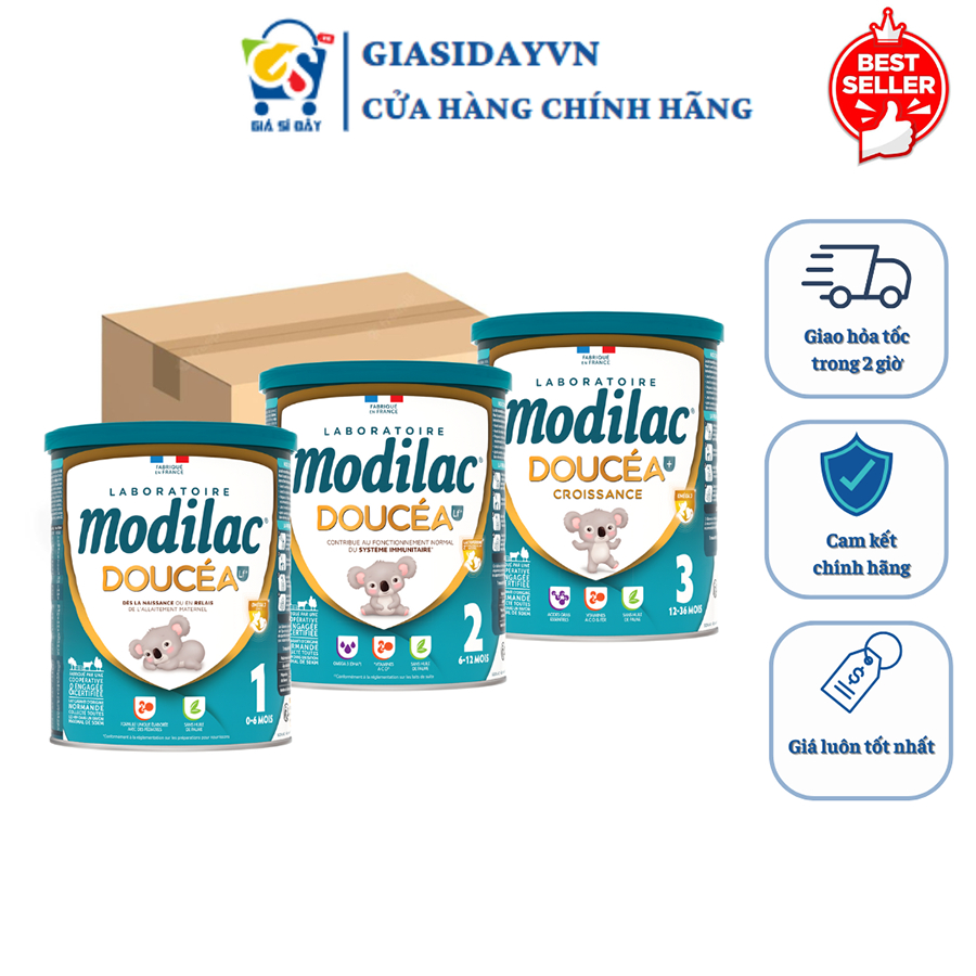 [Date 2026][Thùng] Sữa Modilac DouceA Pháp Phát Triển Toàn Diện 800g - Sữa Bột Công Thức