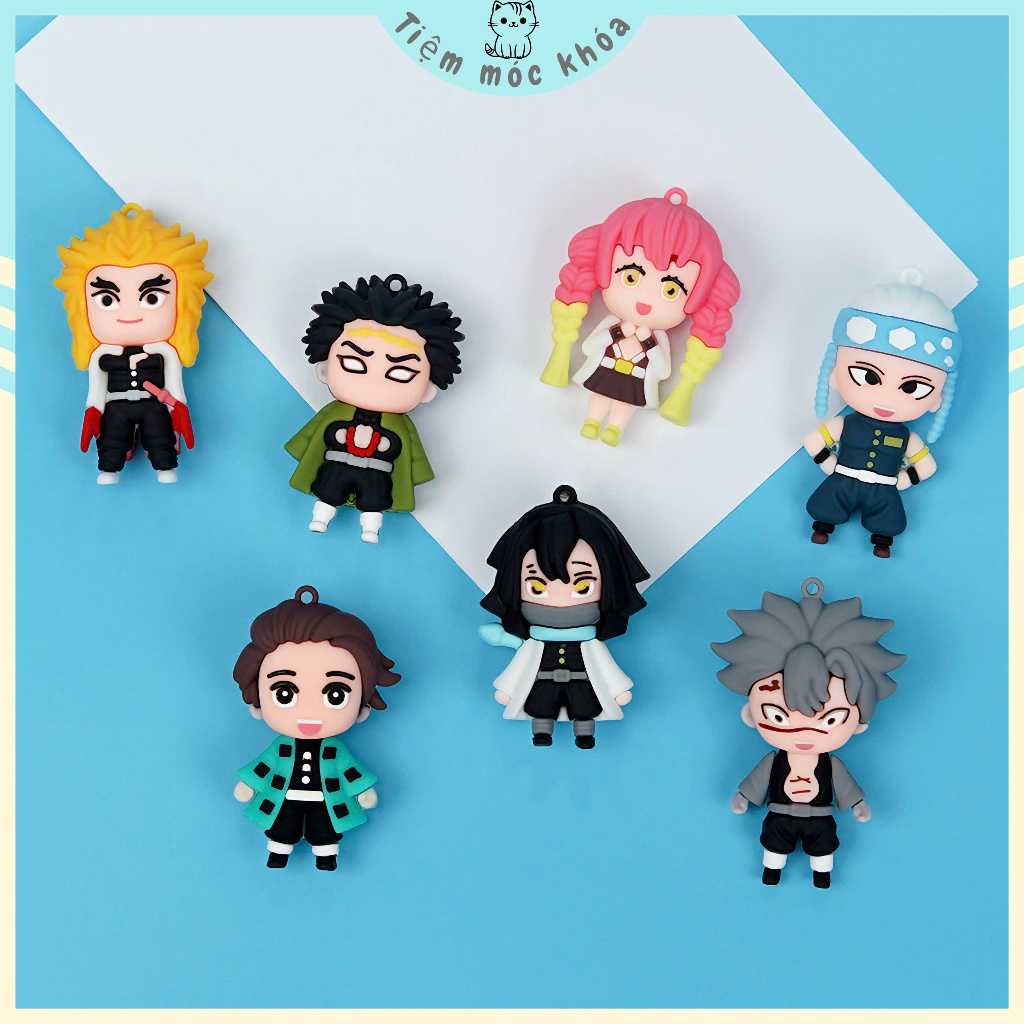 Móc Khóa Kiếm Sĩ Diệt Quỷ - Tanjirou & Inosuke - Quà Tặng Anime Kimetsu No Yaiba