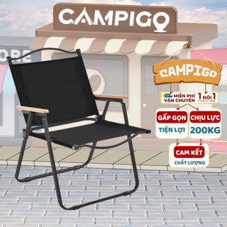   Đủ Màu  Ghế Dã Ngoại Gấp Gọn CP01 CAMPIGO- Ghế Camping Có Tựa Lưng Vải Dù Chống Xước Chống Bẩn Khung Thép Chắc Chắn 