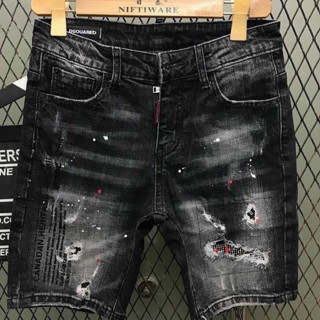 quần short jean nam đen rách thêu logo phối khóa kéo lệch mẫu mới đẹp,chất jean co giãn giá tốt
