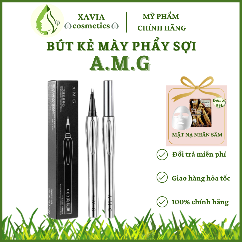 Bút kẻ mày A.M.G - Bút kẻ mày kẻ mi 2 đầu, chống nước, không lem, đầu siêu nhỏ, tạo hiệu ứng tự nhiên, phẩy sợi 0.55ml