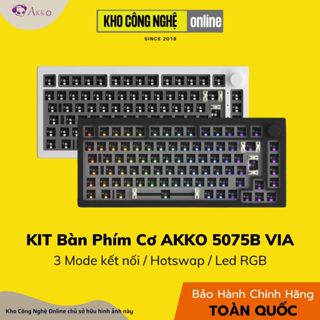 Kit bàn phím cơ AKKO 5075B VIA (Multi-modes / RGB / Hotswap / Gasket mount) - Hàng Chính Hãng
