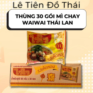 Thùng Mì Chay WAIWAI Vị Rau Nấm 30 Gói 60G Nội Địa Thái Lan