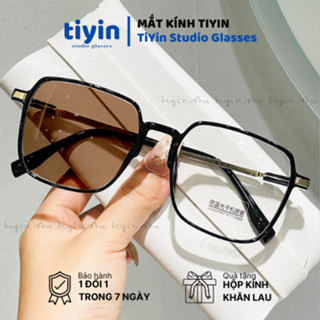 Kính Đổi Màu Thời Trang 0 Độ Gọng Kính Vuông , tròng kính chống UV400 2055 Đổi Màu - tiyin.stu
