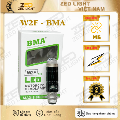 [Hàng Chuẩn BMA] Đèn Pha Bi Cầu W2F 30W Chân Bóng M5 Cos Trắng Pha Vàng Lắp Dream, Wave Nhỏ, Fu1,...