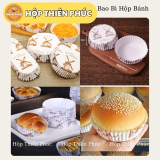 300 Cup giấy tròn lớn lót bánh nướng bánh ngọt - lót bánh sừng trâu - lót bánh nướng