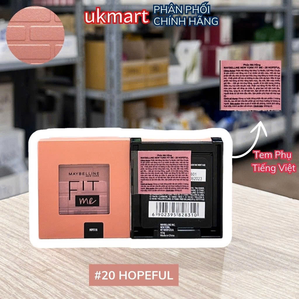 [Mã COSBAUMAR4 giảm 6% đơn 99K] Phấn má hồng mịn lì chuẩn màu Maybelline Fit Me Blush 4.5g