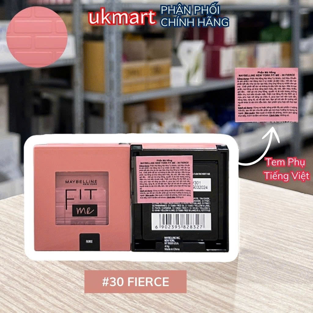 [Mã COSBAUMAR4 giảm 6% đơn 99K] Phấn má hồng mịn lì chuẩn màu Maybelline Fit Me Blush 4.5g
