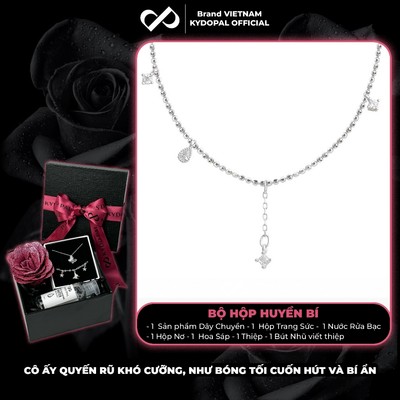 [HCM Hỏa Tốc] Dây chuyên bạc nữ KYDOPAL cá tính dây hạt lấp lánh mix hạt đá nữ tính trang sức cao cấp - PAL9C3C16