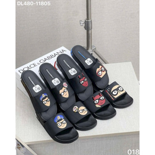 Dép lê da nam - dep le quai ngang da thêu DG phong cách trê trung năng động [ảnh + video tại monaco shop]