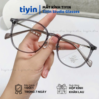 Kính Cận Nhựa Mắt Mèo Tròn Thời Trang Gọng Kính Kim Loại Không Gỉ kính trung bình 2986 - tiyin.stu