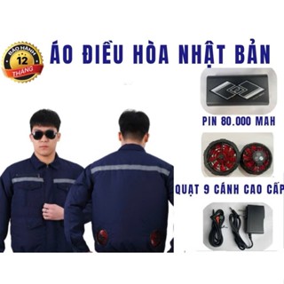 Áo điều hòa Nhật Bản SENKO pin japan 18V siêu trâu 90000mah sử dụng liên tục 12-14h, Pin quạt JAPAN