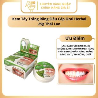 Kem Tẩy Trắng Răng Siêu Cấp Oral Herbal 25g Thái Lan, Làm Sạch Mảng Bám Trên Răng - Hinohouse