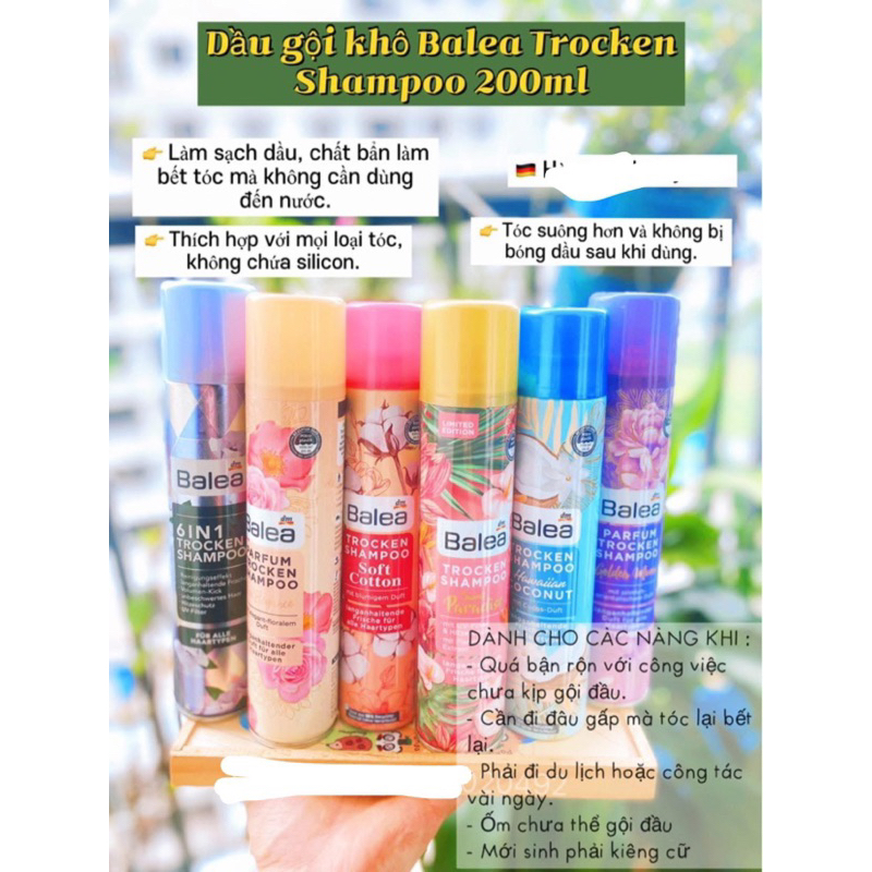 Dầu gội khô Balea 200ml