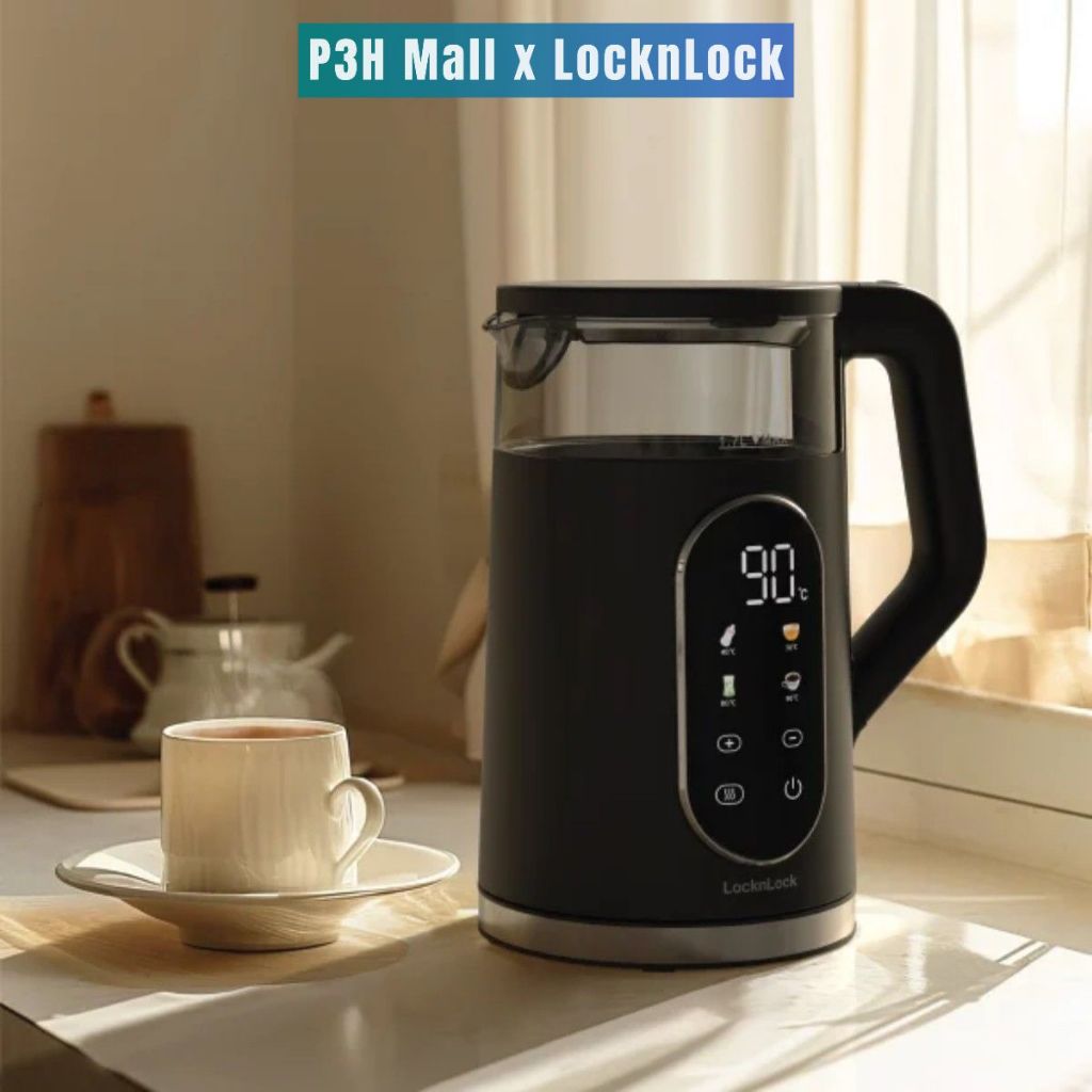 Ấm đun siêu tốc LocknLock 1.7L Digital Electric Kettle với màn hình hiển thị điều khiển nhiều chế độ