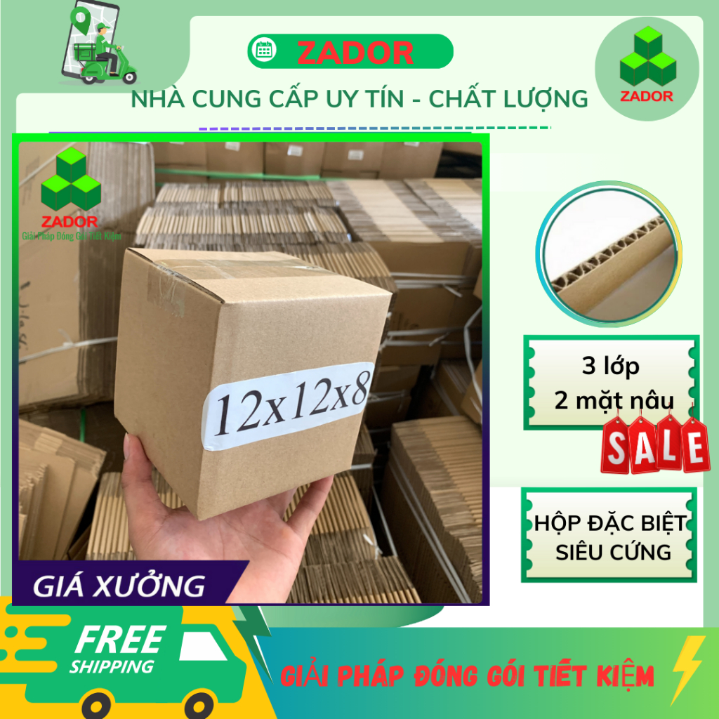 thùng carton đa năng - chất lượng cao.Thùng carton size 12x12x8 , thùng đóng hàng , hộp carton nhỏ s