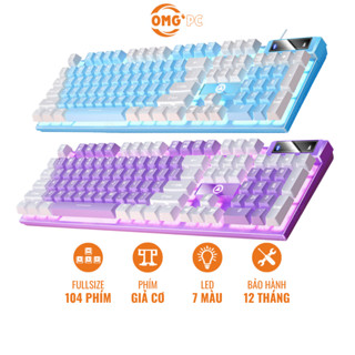 Bàn phím máy tính có dây YINDIAO K500 led 7 màu gõ êm và nhạy ngoại hình đẹp nhiều màu sắc tùy chọn