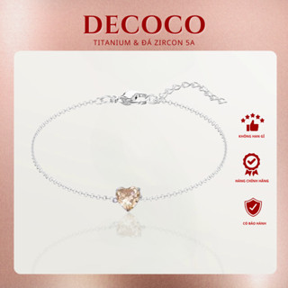 Vòng tay nữ DECOCO Hearty trái tim đính đá theo cung hoàng đạo titan không đen gỉ DECOCO ACCESSORIES