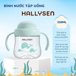 Bình tập uống nước Hallysen - Chất liệu Tritan trong suốt như thủy tinh, hình thù ngộ nghĩnh - Dung tich 210ml