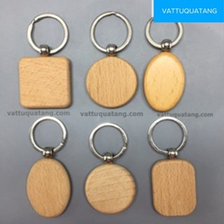 [HCM] Combo 10 cái Phôi móc khoá gỗ in khắc laser, phôi móc khóa gỗ tự nhiên